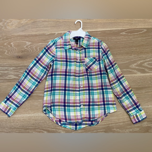 Gap Kids Multi colored Button Down Oxford Shirt - Picture 1 of 4